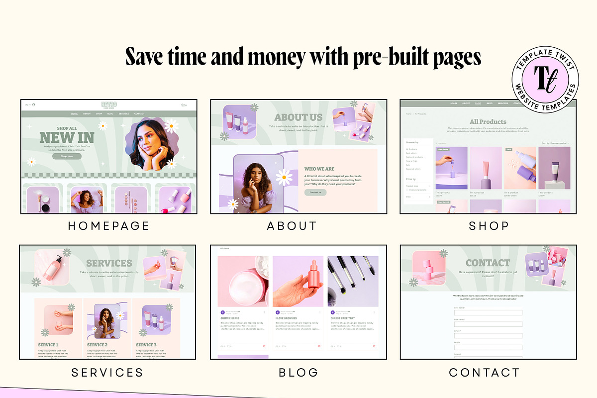 Sage Green Wix Website Template, a Wix Template by Template Twist Shop (Photo 5 of 9)