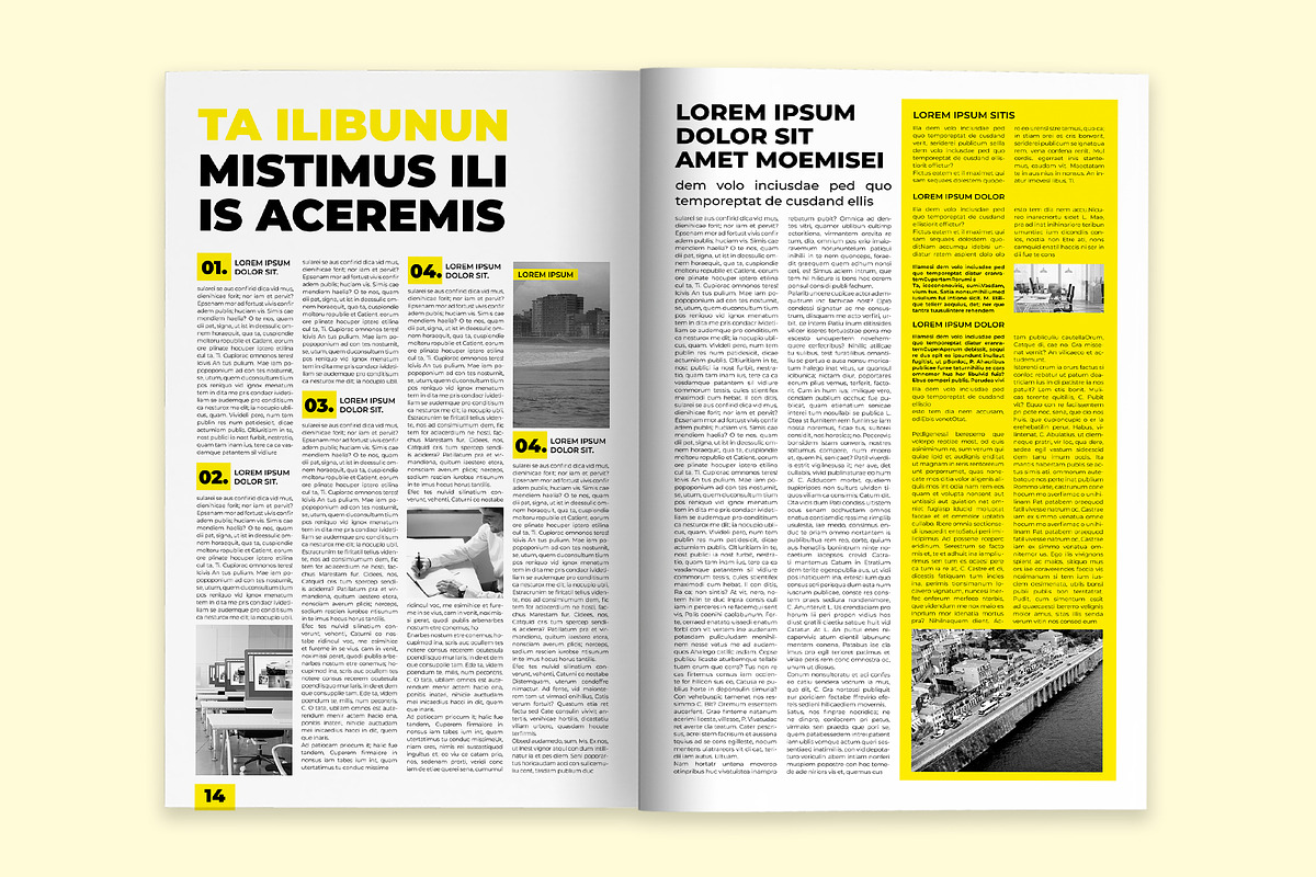 Modern yellow newspaper, a Magazine Template by McLittle Stock