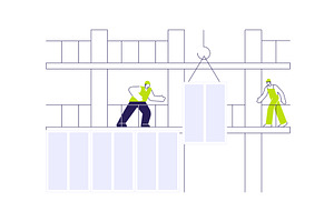 Curtain walling system abstract, an Object Illustration by Visual Generation
