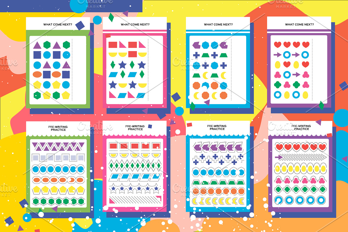 SHAPES BUSY BOOK. 28 Worksheets, an Object Graphic by Masherdraws (Photo 5 of 7)