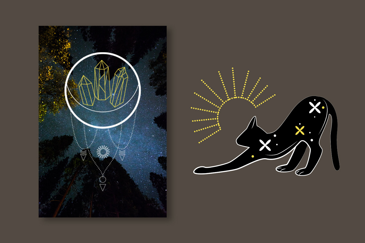 Mystical Cats. Lunar & celestial set, an Object Graphic by Sofico (Photo 4 of 17)