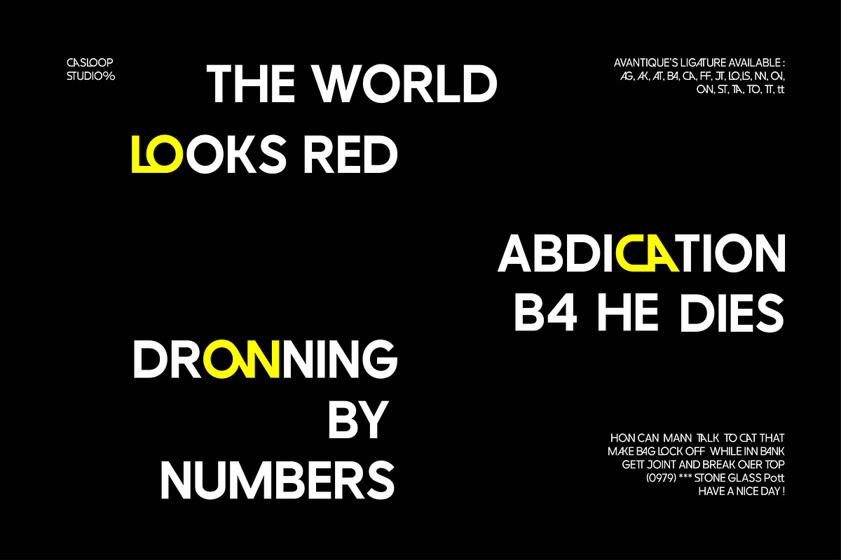 Avantique Geometric Variable 7 Fonts, a Sans Serif Font by Casloop Studio (Photo 9 of 9)