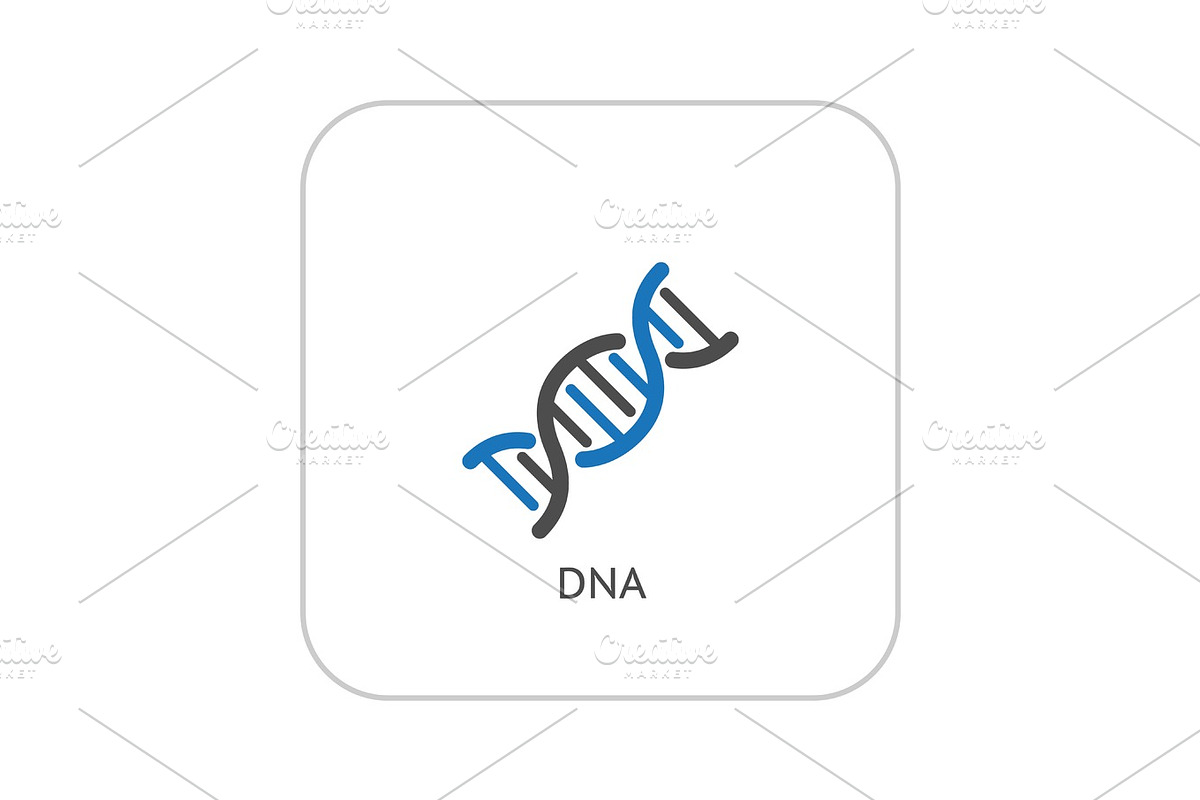 DNA and Medical Services Icon. Flat Design., an Object Graphic by PictureInStock