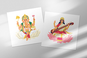 Hindu Gods And Goddesses Set