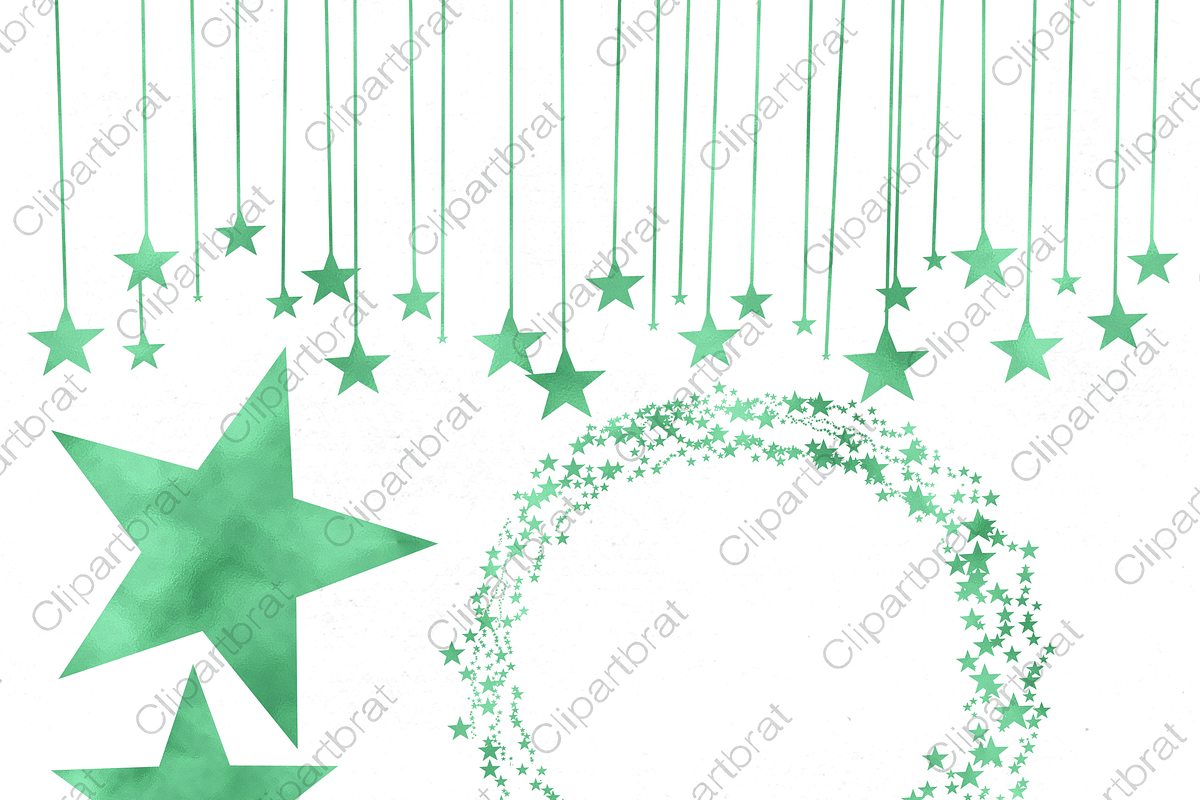 Kelly Green Watercolor Star Clipart, an Object Illustration by ClipartBrat Graphics (Photo 3 of 5)