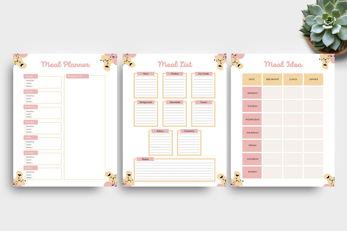 Editable Canva Meal Planner Template, a Stationery Template by Ultimate ...