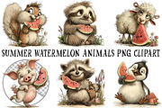 Summer Watermelon Animal PNG Clipart, an Illustration by OK Design (Thumbnail 2 of 6)
