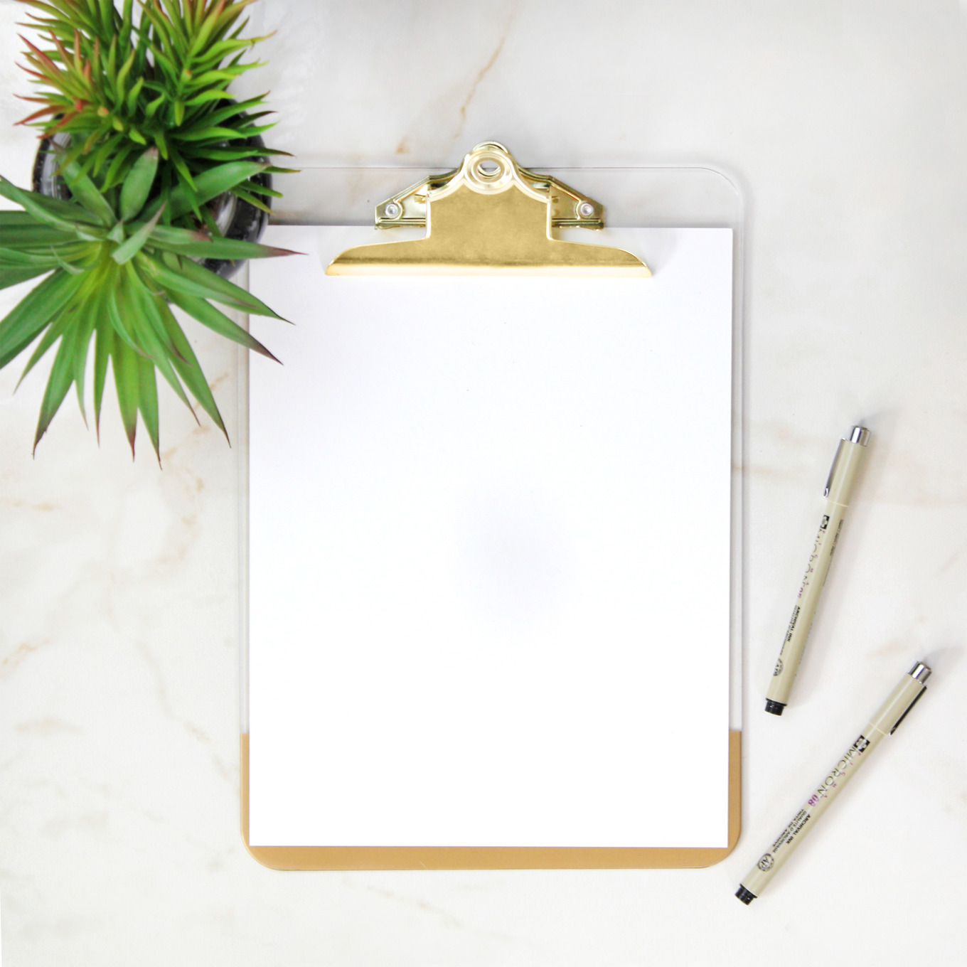 Gold Clipboard & Pens Mockup, an Arts & Entertainment Photo by Enth Design