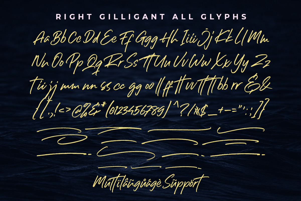 Right Gilligant • A Handwritten Font, a Script Font by azetypestudios.com (Photo 9 of 10)