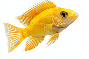 Photo of a beautiful golden cichlid, an Animal Photo by Pixeness Studio