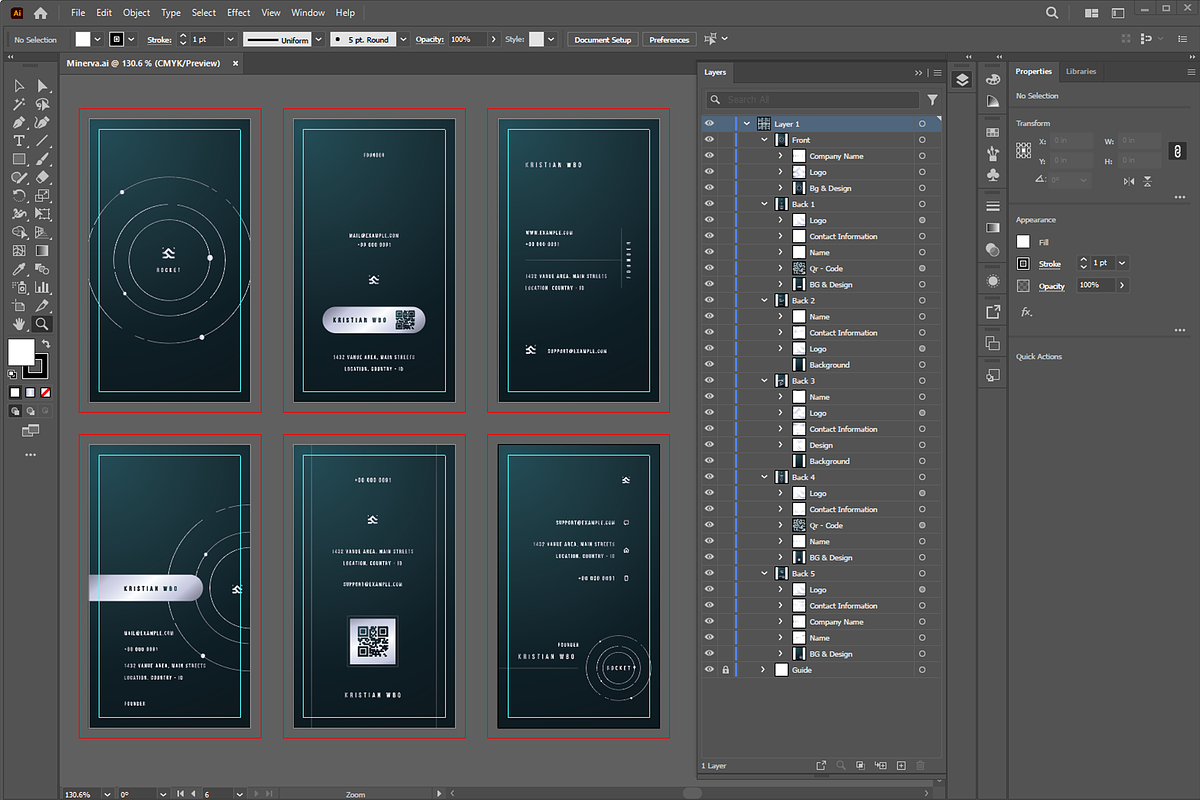 Minerva - Business Card Template, a Business Card Template by Ctrl space studio (Photo 7 of 9)