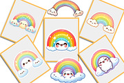 Kawaii Rainbow Stickers PNG, an Illustration by Creative Art (Thumbnail 4 of 9)