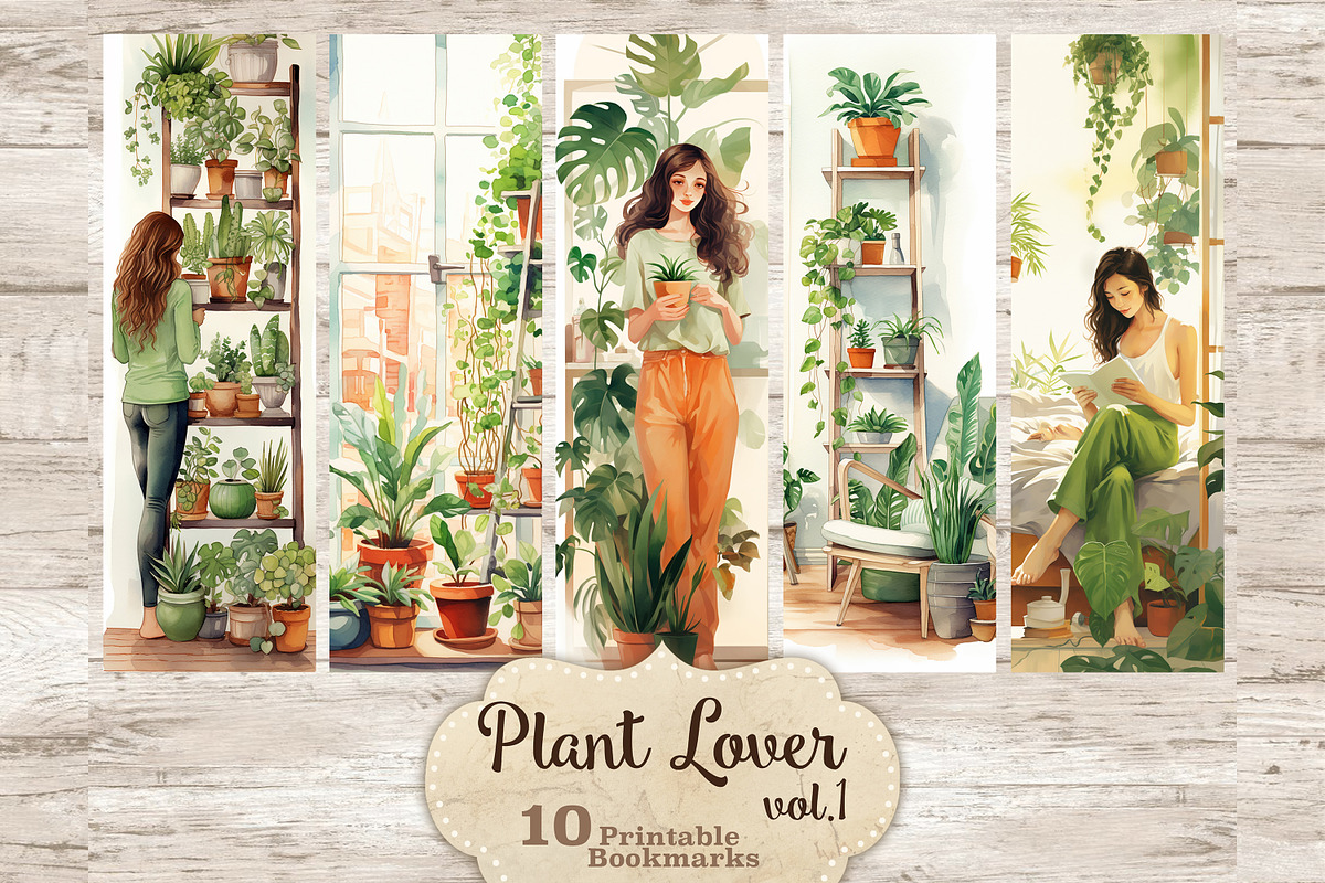 Plant Lover Bookmark | Botanical, a Person Illustration by GlamArtZhanna (Photo 1 of 3)