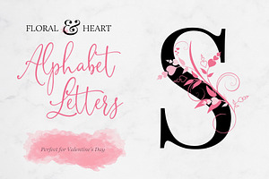 Floral & Heart Alphabet