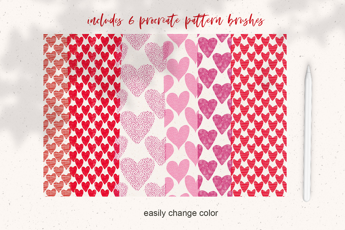 45 Procreate Valentine Heart Stamps, a Brush Add-On by Sweet Fig (Photo 4 of 7)