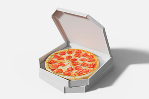 3d Pizza Delivery Boxes Mockup