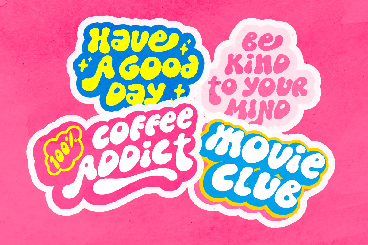Dirty Clouds - Rough Bubble Font, a Sans Serif Font by Sarid Ezra (Photo 3 of 9)