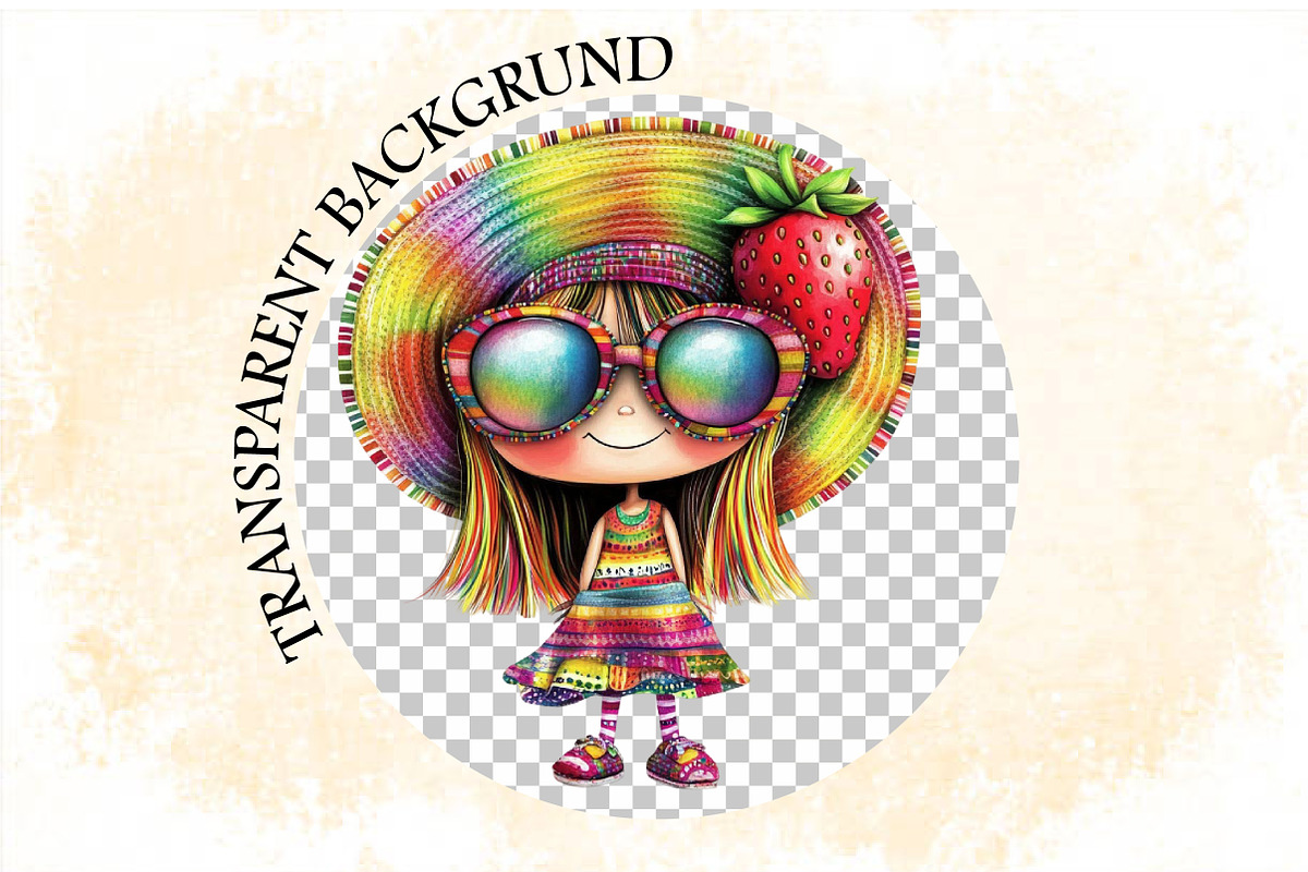 Cute Summer Girls Clipart Bundle., an Illustration by SVGArt (Photo 7 of 9)