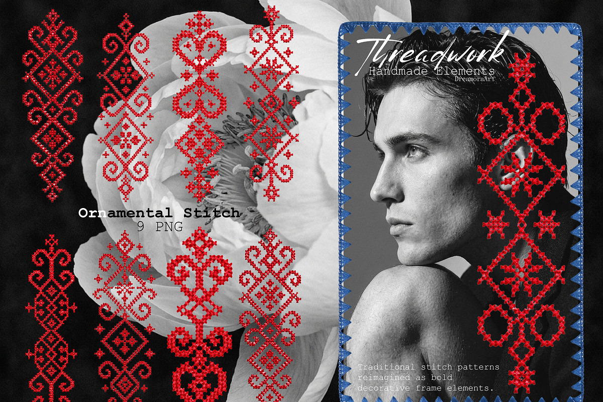 Threadwork Handmade Textile Elements, an Object Graphic by DreamoraArt (Photo 3 of 9)