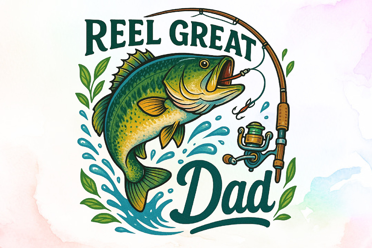 Retro Reel Great Dad Png Fishing Dad, an Illustration by Sublimation Artist (Photo 1 of 9)
