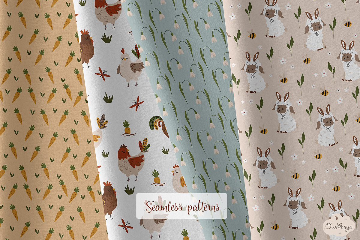 Happy Easter. Spring collection, an Animal Illustration by owlasya (Photo 5 of 12)