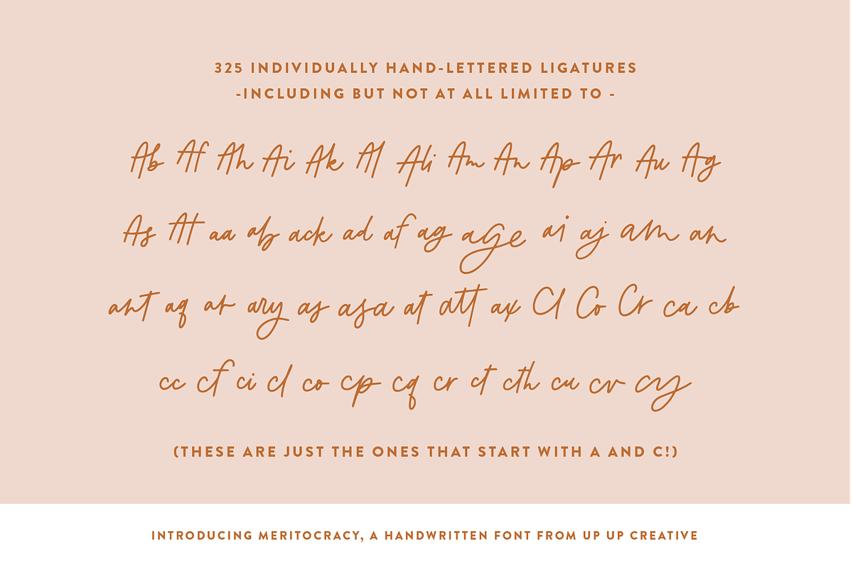 Meritocracy Handwritten Font, a Script Font by Up Up Creative (Photo 8 of 8)