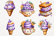 Whimsical smiling ice cream Clipart, a Decorative Illustration by Watercolor design (Thumbnail 3 of 6)