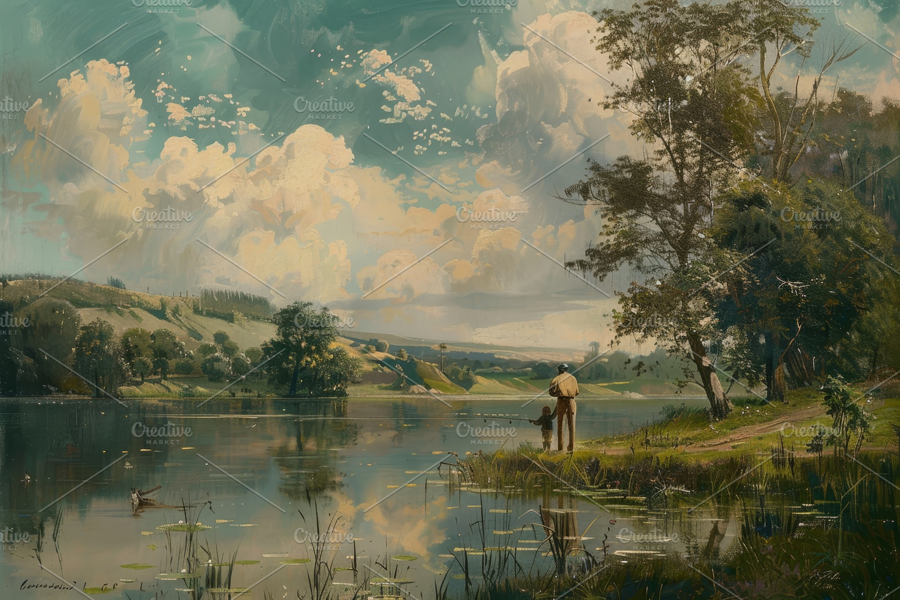 A painting of a man standing on a hi, a Photo by Iftikhar Alam