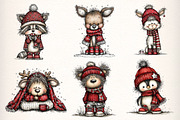 Whimsical Winter Clipart Bundle, an Illustration by Dream Creation (Thumbnail 2 of 7)