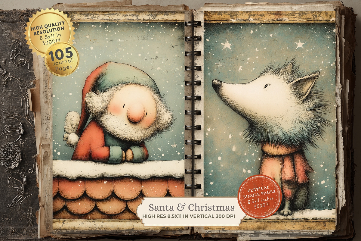 Quirky Santa Printable Christmas, a Seasonal Illustration by Nicole Branger Art (Photo 4 of 15)
