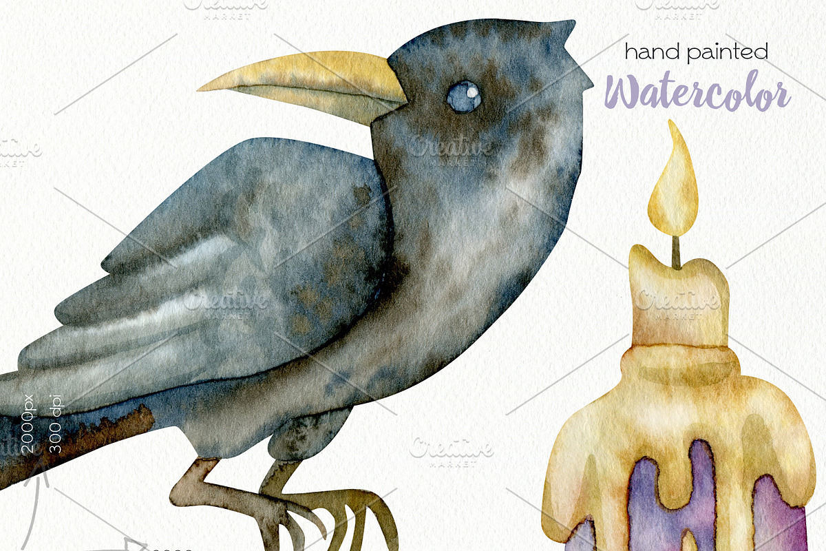 Watercolor Witchcraft Clipart, an Education Illustration by OllyKo Art (Photo 6 of 8)