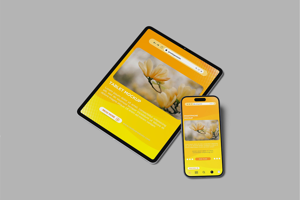 Tablet & Phone Mockup, a Device Mockup by rizalamora (Photo 10 of 11)