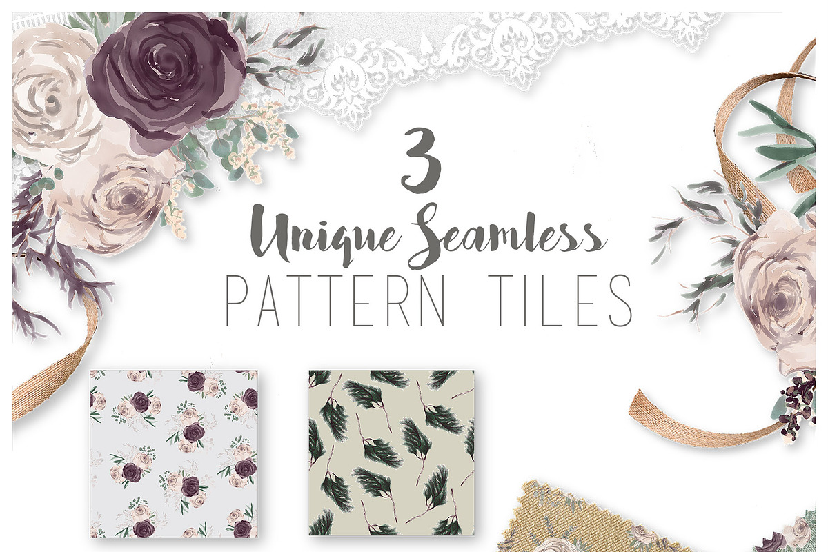 Winter Wedding Floral Graphic Set, an Illustration by Ink + Eye (Photo 3 of 7)