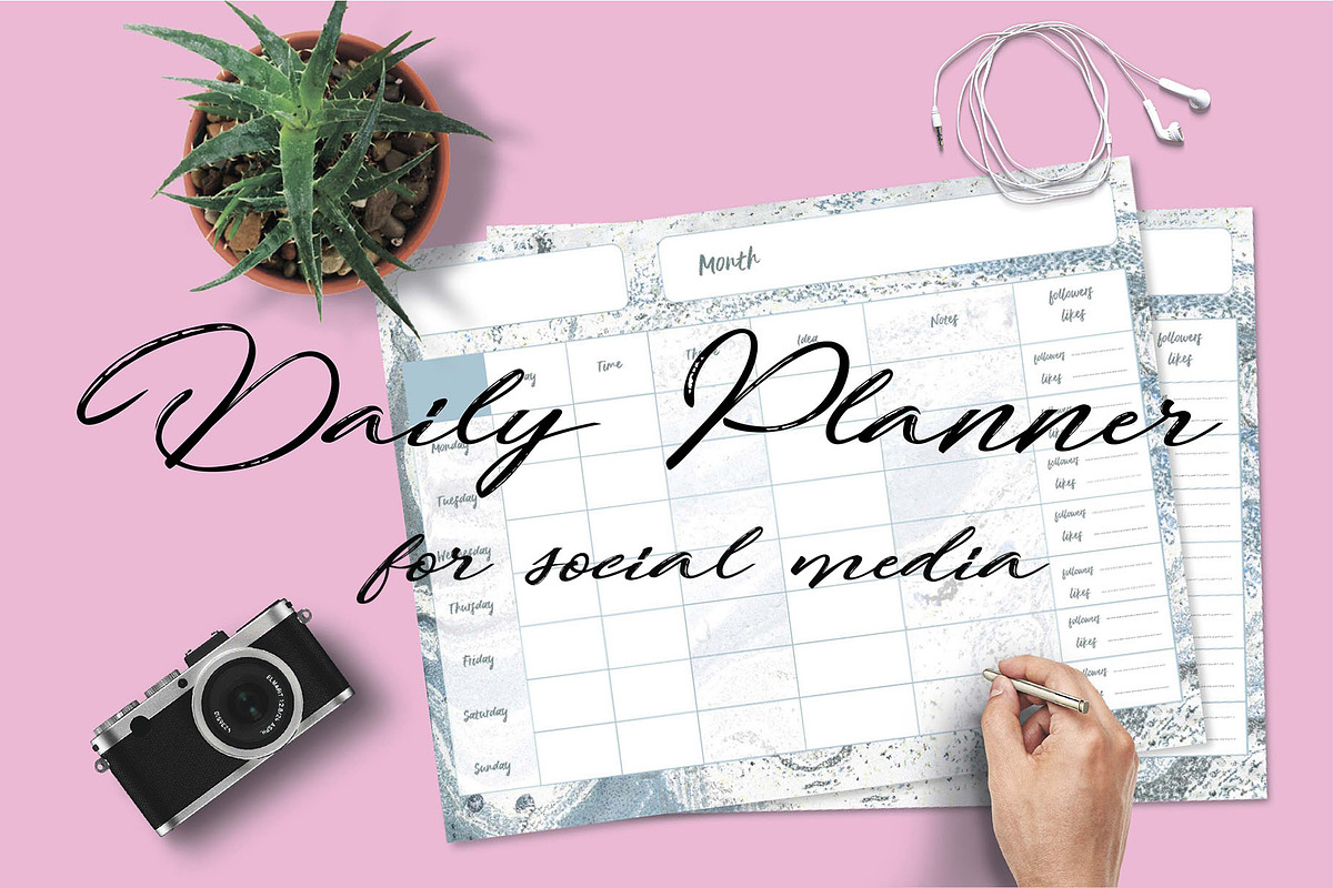 Social Media planner for content, a Social Media Template by digital_essence (Photo 1 of 5)