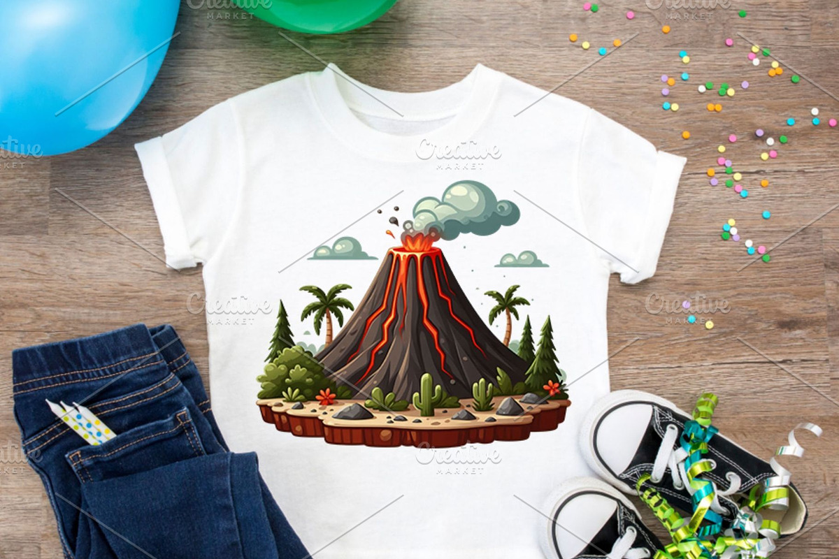 Volcano Clipart Pack PNG Graphics, an Education Illustration by QM_ART (Photo 5 of 7)