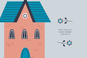 Scandi houses vector collection, a Decorative Illustration by vanloveart (Thumbnail 5 of 9)
