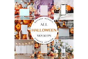 Halloween Mockup Bundle, Invitation, a Product Mockup by TatiMockup