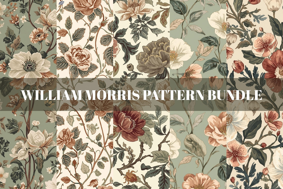 William Morris Pattern Bundle, a Pattern Graphic by elfy creative (Photo 1 of 19)
