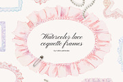 Watercolor lace coquette frames, a Decorative Illustration by Yuliia Lashevska (Thumbnail 1 of 4)