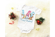 Cute Christmas Gnomes Clipart, an Animal Illustration by SimpleWishesArt (Thumbnail 9 of 9)