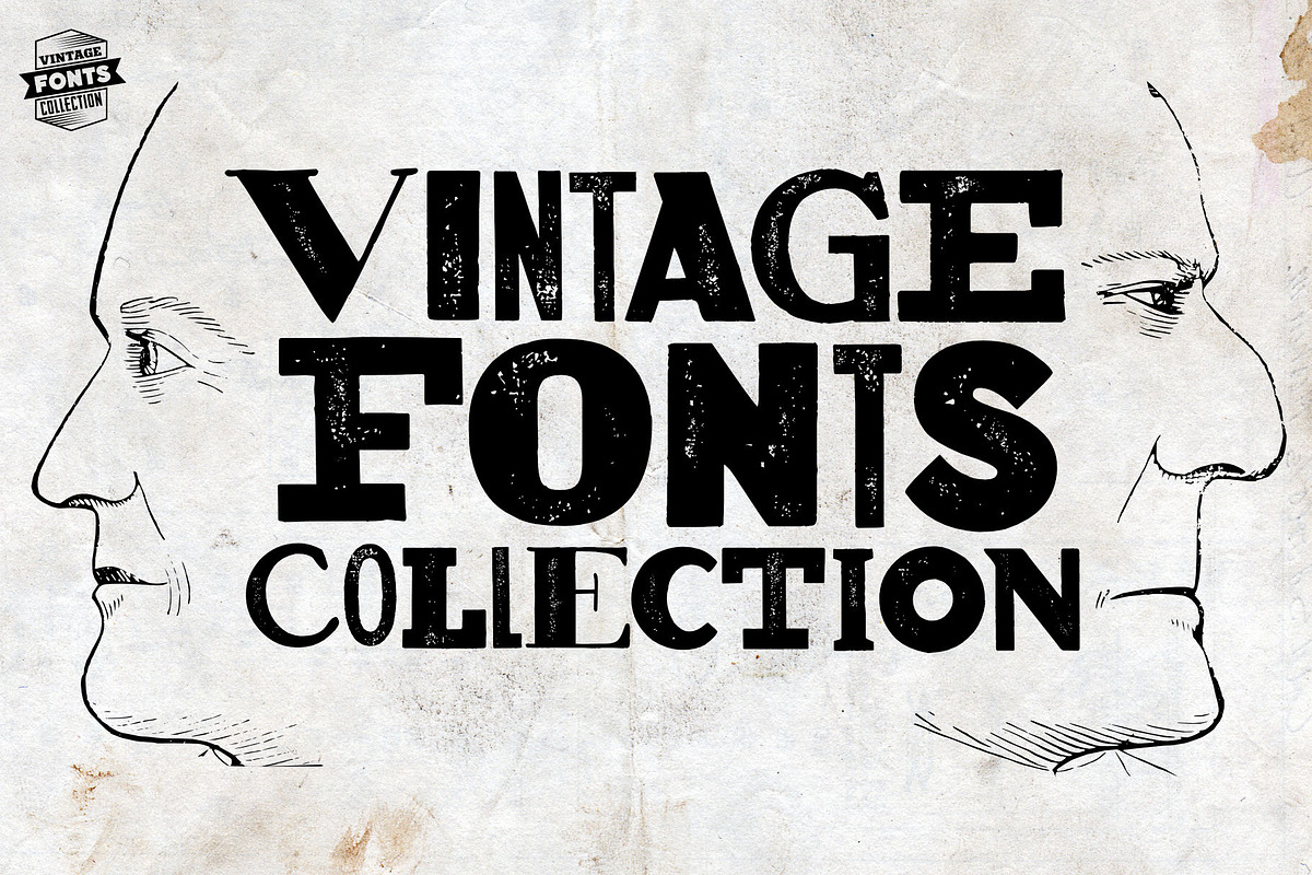 Vintage Fonts Collection - 18 fonts, a Font by Leitmotif (Photo 1 of 4)