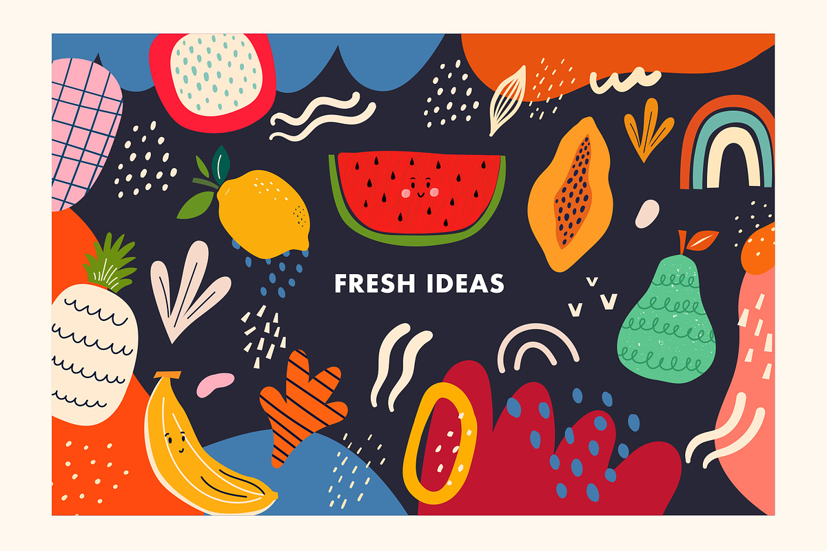 Fresh seamless patterns + posters, a Decorative Illustration by MoleskoStudio (Photo 6 of 21)