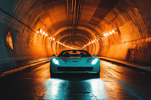 Racing through the glowing tunnel, a Photo by Pavel_design