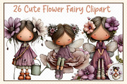 Cute Flower Fairy Clipart, an Illustration by cherrydesign (Thumbnail 1 of 3)