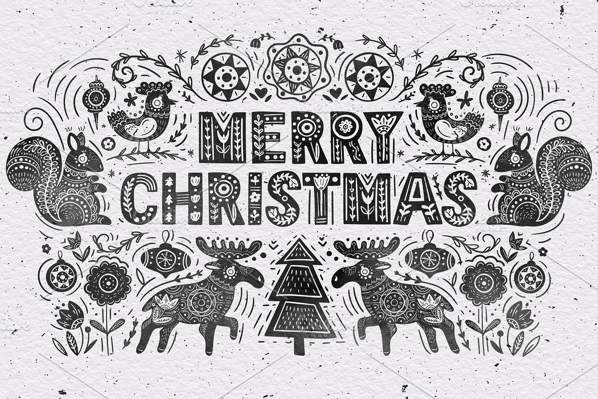 Scandinavian Christmas set, vector, an Animal Illustration by harmonia_green_art (Photo 7 of 13)