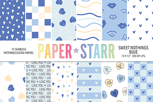 Blue Valentines Day Patterns