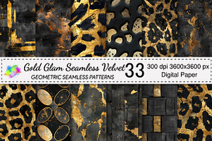 Gold Glam Seamless Velvet Pattern, a Pattern Graphic by Canvas Craft