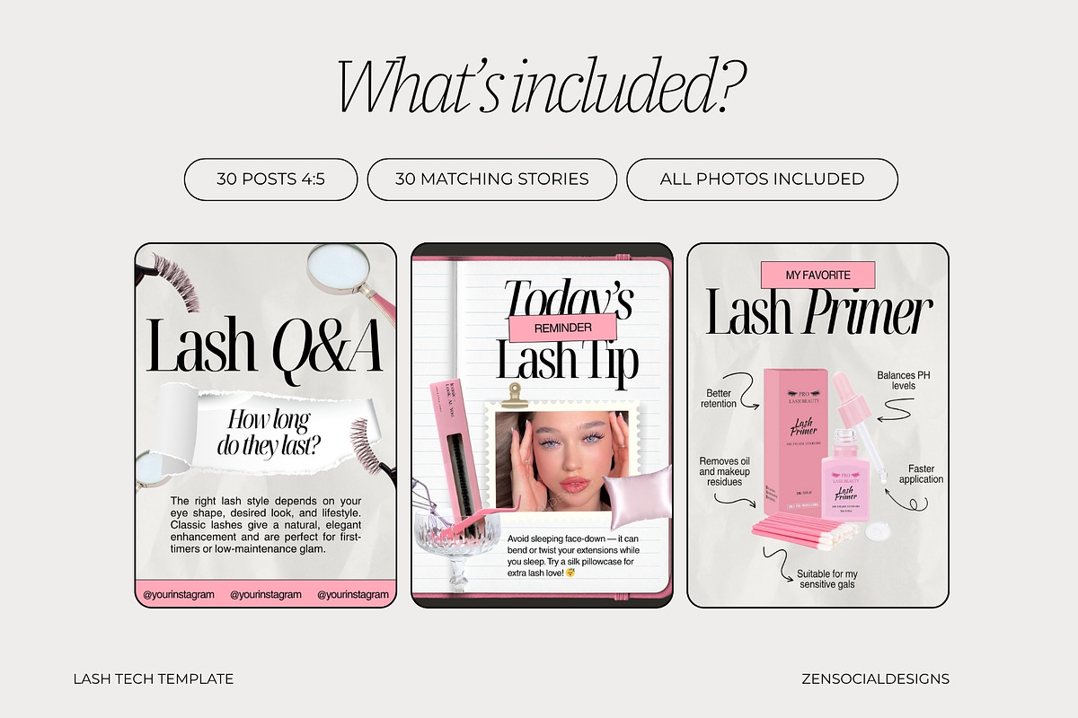 Lash Tech Instagram Templates preview 3