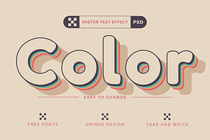 Retro Color - Editable Text Effect,