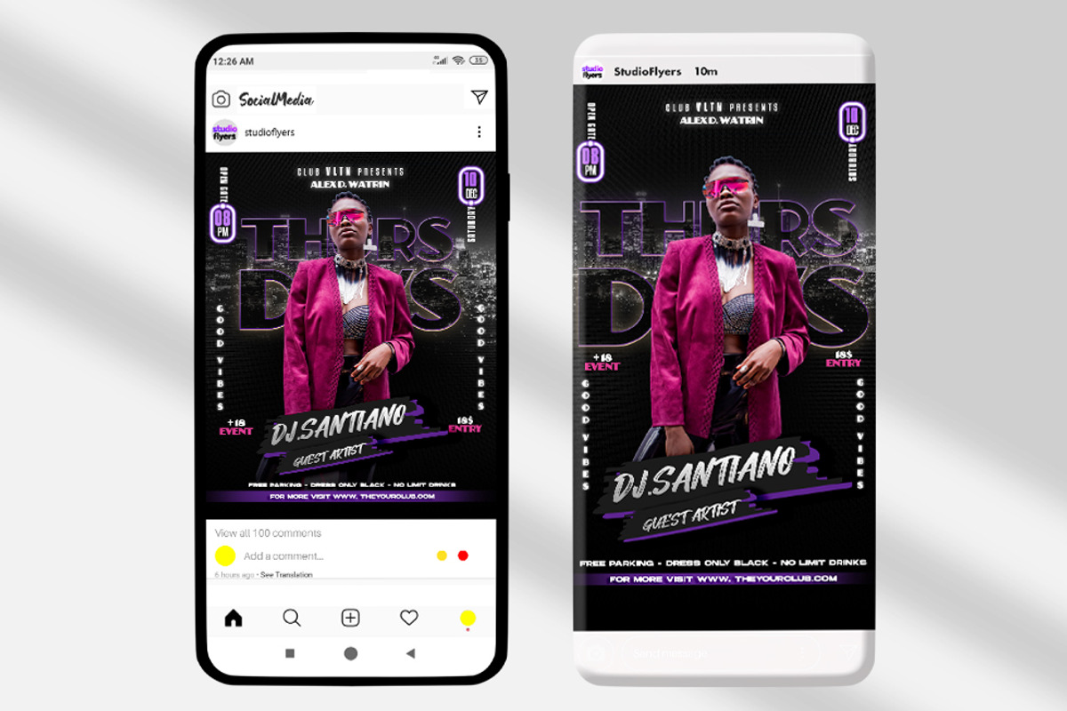 Thursday Night Club Instagram (PSD), a Social Media Template by studioflyers.com (Photo 1 of 3)
